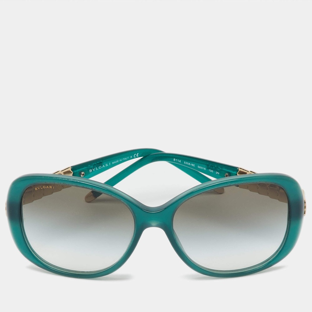 BVLGARI Ruffle Serpenti Women's Sunglasses - Emerald Green